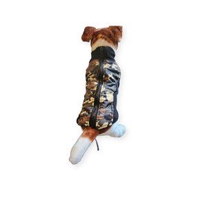 Top paw sweater coat green camo vest small